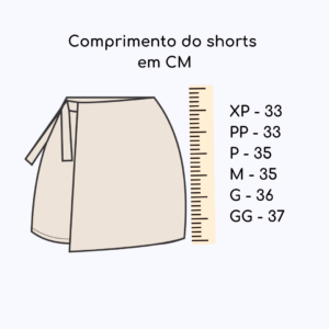 comprimento shorts saia