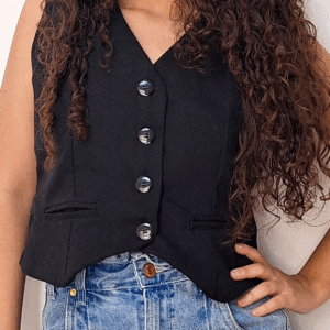 Colete alfaiataria Ana em linho misto