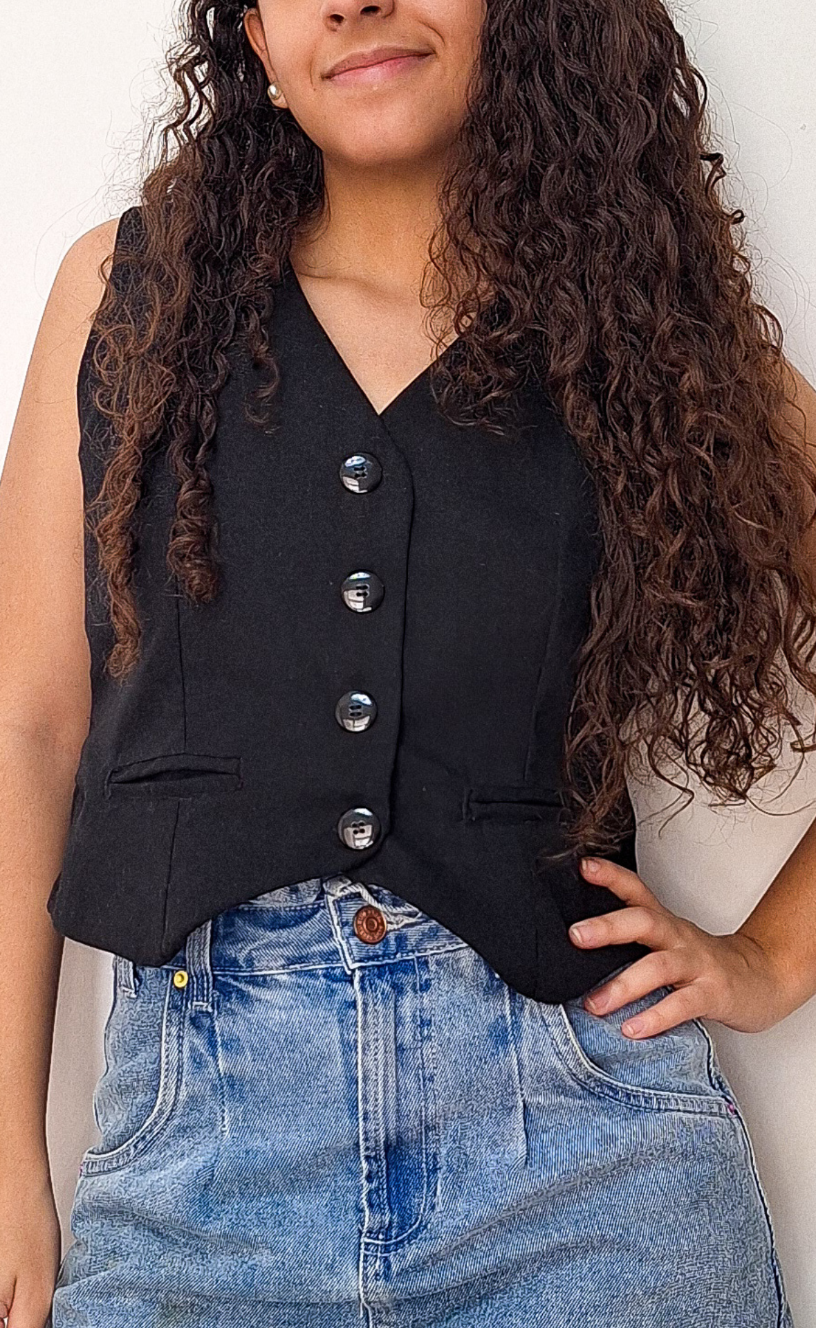 Colete alfaiataria Ana em linho misto