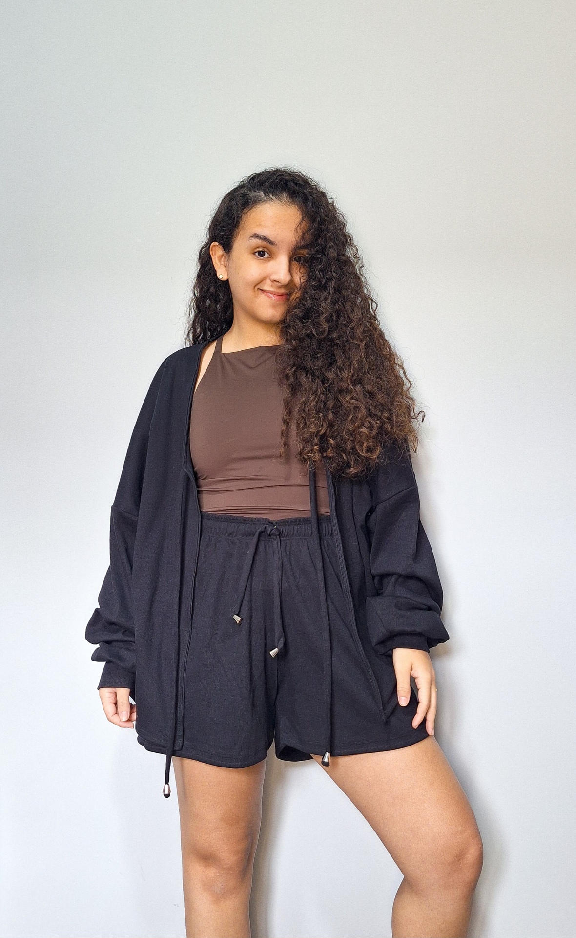 Cardigan Feminino de Malha Canelada Preto - Imagem 3