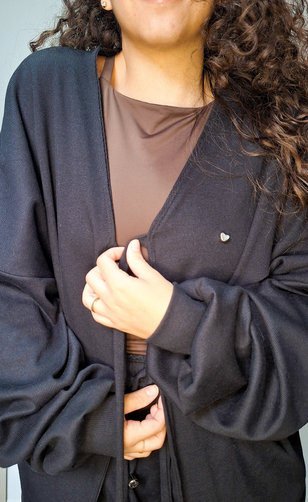 Cardigan Feminino de Malha Canelada Preto - Imagem 7